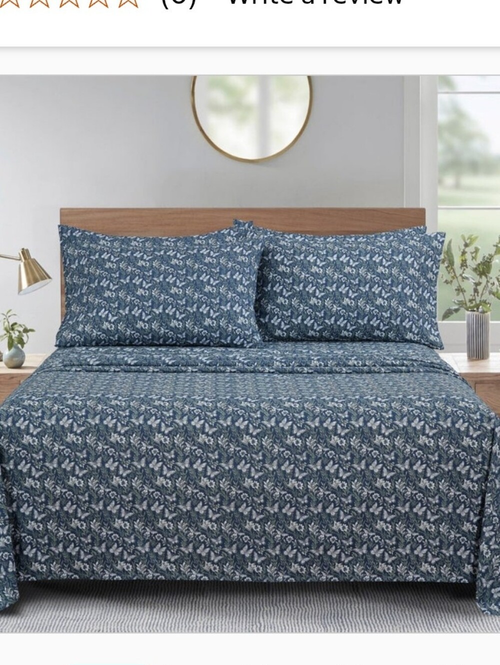 South Point Home Fashions Microfiber 6-piece Sheet Set, Queen Butterfly Flowers,